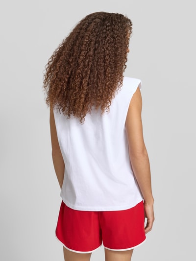 Karo Kauer Tanktop mit Statement-Print Modell 'Love Club' Weiss 5