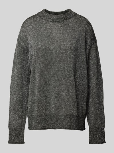 Jake*s Collection Pullover van effectgaren met ronde hals Middengrijs - 2