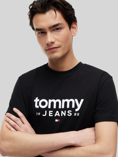 Tommy Jeans relaxed fit T-shirt van puur katoen met labelopschrift Zwart - 3