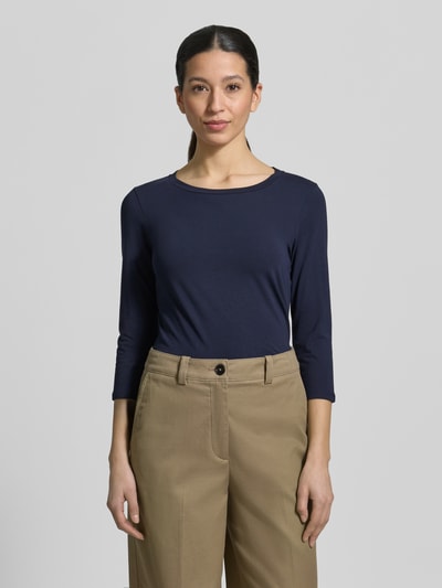 Weekend Max Mara Bluzka z rękawem o dł. 3/4 o kroju slim fit z mieszanki bawełny model „MULTIA” Granatowy 4