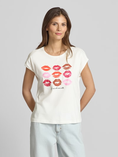 Vero Moda Relaxed Fit T-Shirt aus reiner Baumwolle Modell 'CYSMA' Offwhite 4