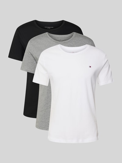 Tommy Hilfiger Regular fit T-shirt in een set van 3 stuks  Lichtgrijs - 1