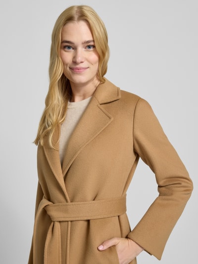 MAX&Co. Regular fit lange wollen jas met reverskraag, model 'LONGRUN' Camel - 3