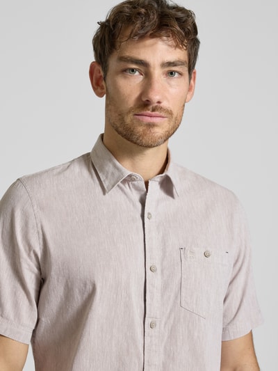 Lerros Regular Fit Freizeithemd aus Baumwoll-Leinen-Mix Beige 3