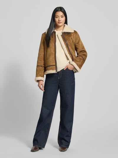 Lauren Ralph Lauren Kurtka o kroju regular fit z imitacji skóry z obszyciem z imitacji futra Camel 1