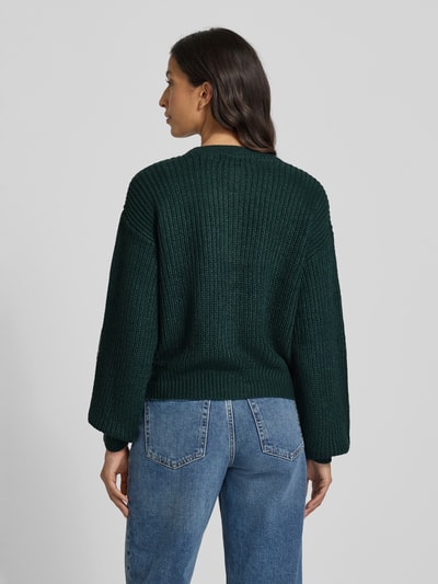 Vero Moda Relaxed Fit Strickjacke mit einreihiger Knopfleiste Modell 'LEA' Dunkelgruen 5