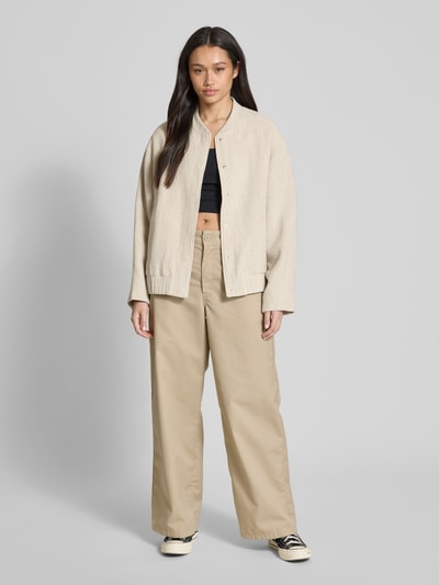 EDITED Loose Fit Jacke aus Viskose-Mix mit Leinen-Anteil Modell 'Malia' Beige 1