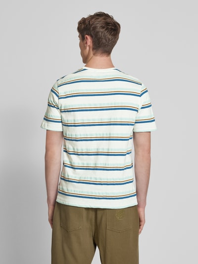 Blend T-Shirt mit geripptem Rundhalsausschnitt Modell 'JAMAS' Hellblau 5