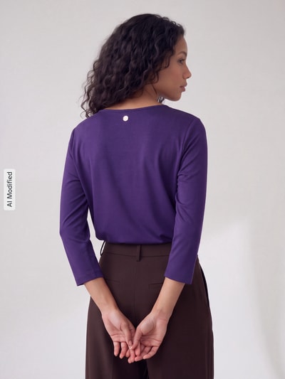 JOOP! Slim Fit 3/4-Shirt aus Viskose-Mix Modell 'Tamina' Purple 5