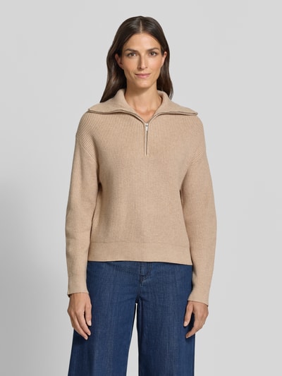 MANGO Troyer aus Viskose-Mix mit gerippten Abschlüssen Modell 'RIZON' Beige 4