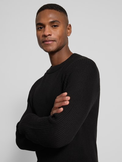 Casual Friday Strickpullover mit Rundhalsausschnitt Modell 'Kristian' Black 3