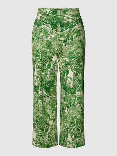 Max Mara Studio Broek met all-over motief, model 'CALERNO' Groen - 2