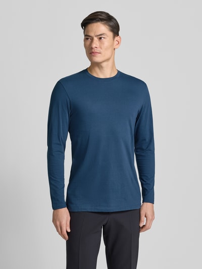 RAGMAN Shirt met lange mouwen en geribde ronde hals Donkerblauw - 4