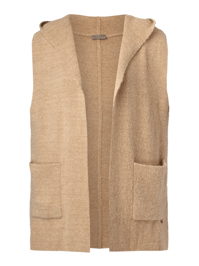 OPEN END PLUS SIZE - Strickweste mit Kapuze Camel 2