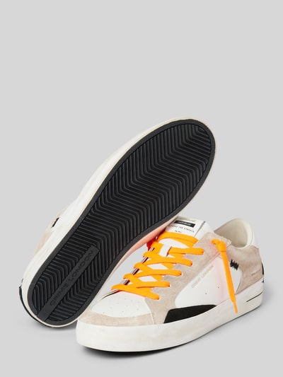 Crime London Sneakers met contrastgarnering, model 'DELUXE' Beige - 4