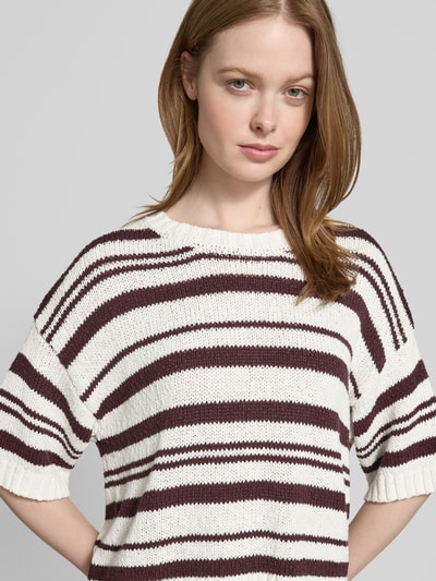 MSCH Copenhagen Strickpullover mit 1/2-Arm Modell 'Hannalie' Bordeaux 3