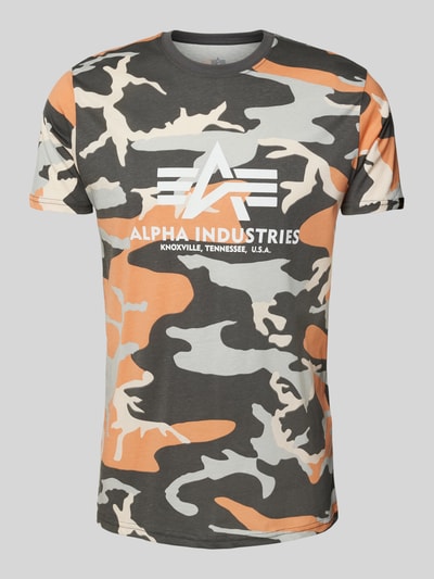 Alpha Industries T-Shirt mit Label-Print Orange 2