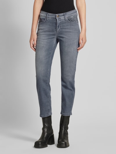 Cambio Bootcut jeans met siersteentjes, model 'PIPER' Lichtgrijs - 4