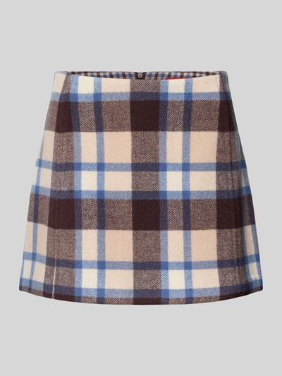 MAX&Co. Leicht ausgestellter Wollrock mit Karomuster Modell 'OZONO' Sand 2