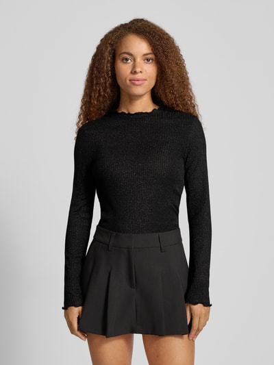 Only Slim Fit Langarmshirt aus Baumwoll-Mix Modell 'EMMA' Black 4