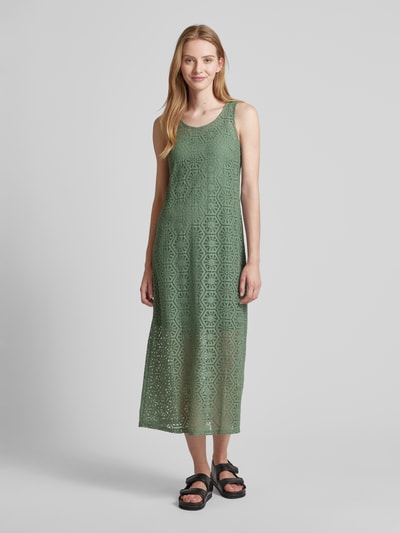 Vero Moda Maxi-jurk met ajourpatroon, model 'HONEY' Olijfgroen - 4