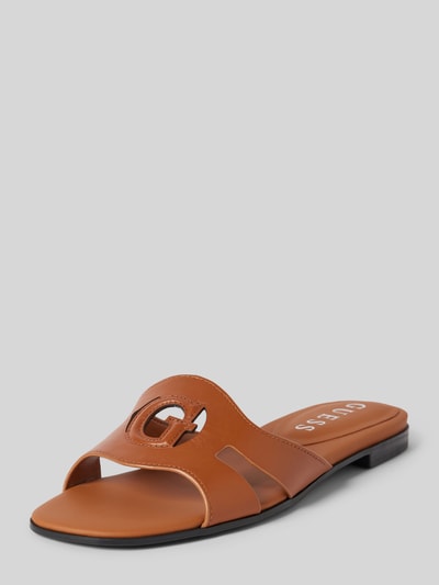 Guess Slides mit Label-Detail Modell 'CIELLA' Cognac 1