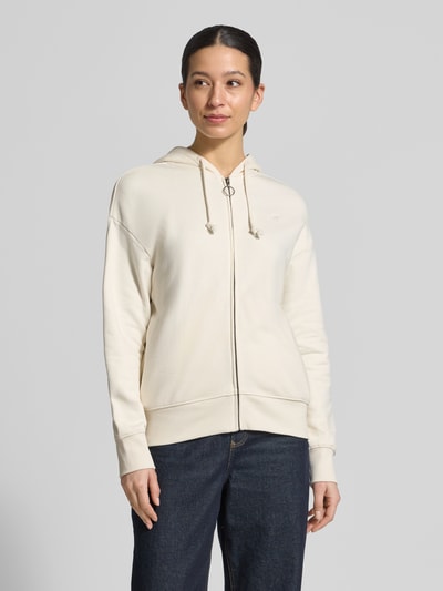 Mustang regular fit sweatjack met logostitching model 'Rochelle' Offwhite - 4