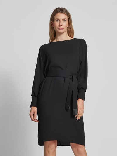 Emporio Armani Knielanges Kleid mit Bindegürtel Black 4