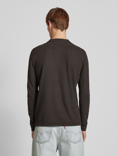 Superdry Longsleeve mit Serafino-Ausschnitt Modell 'Grandad' Black 5