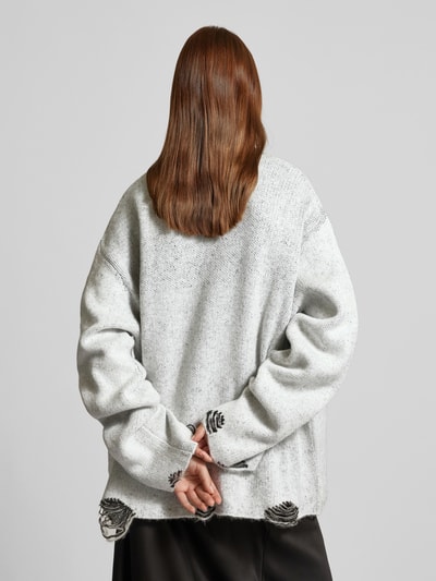 LOVE SCARS Gebreide pullover met labelstitching Offwhite - 5