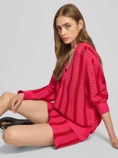 Colourful Rebel Strickpullover mit Lochmuster Modell 'Lizza' Pink 3