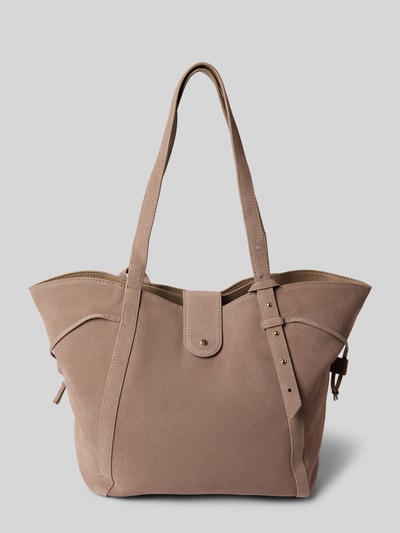 Hey Marly Lederhandtasche mit Label-Applikation Modell 'Pretty Wonder' Taupe 4