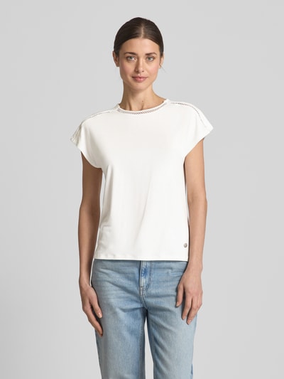 ZABAIONE T-shirt met logo-applicatie, model 'Sa44lly' Offwhite - 4