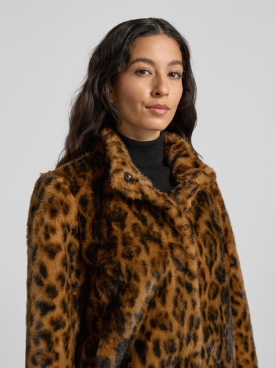 Guess Jacke aus Kunstfell mit Eingrifftaschen Modell 'LUNA' Mittelbraun 3