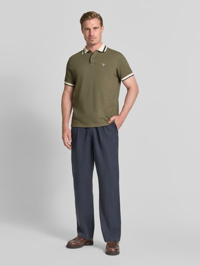 Barbour regular fit poloshirt van puur katoen model 'ANTHORN' Olijfgroen - 1
