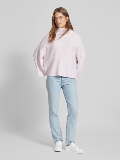 comma Oversized Wollpullover aus Viskose mit Kimonoärmeln Rose 1