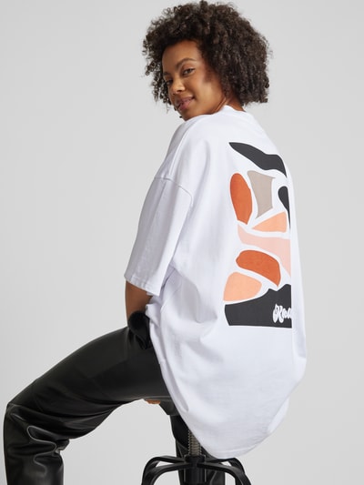 Karo Kauer Oversized T-shirt met labelprint, model 'Artsy' Wit - 3