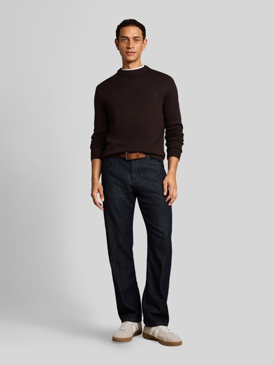 Tom Tailor Regular Fit Pullover aus reiner Baumwolle Dunkelbraun 1