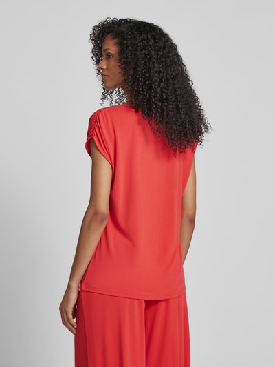 Christian Berg Woman T-shirt met geribde ronde hals Lichtrood - 5