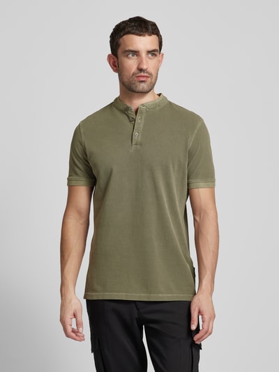 Strellson Regular Fit Poloshirt mit Stehkragen Modell 'Phillip' Oliv 4