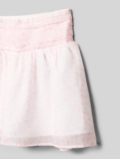 Productfoto, Rock aus Organza im Allover-Look Modell 'EMERSON' van Abercrombie&Fitch in lichtroze met hartjespatroon, recht model, all-over look, bandwijdte maat 134: 31 cm, totale lengte: 33 cm
