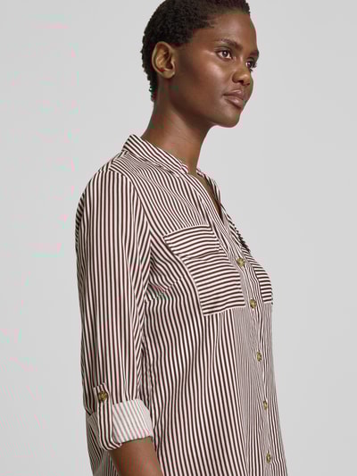 Vero Moda Regular fit overhemdblouse van pure viscose, model 'BUMPY' Bordeaux - 3