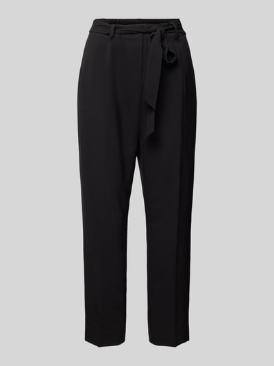 Zero Straight leg stoffen broek met bandplooien Zwart - 2