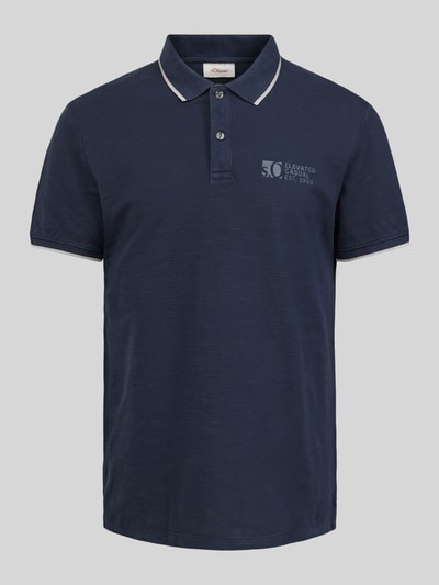 s.Oliver RED LABEL Regular fit poloshirt met labelprint Marineblauw - 2