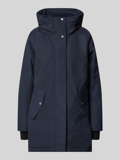Produktfoto, Regular Fit Parka mit Kapuze Modell 'Alana' von Didriksons in Dunkelblau, glatte Struktur, mit aufgesetzten Taschen, Damen Parka