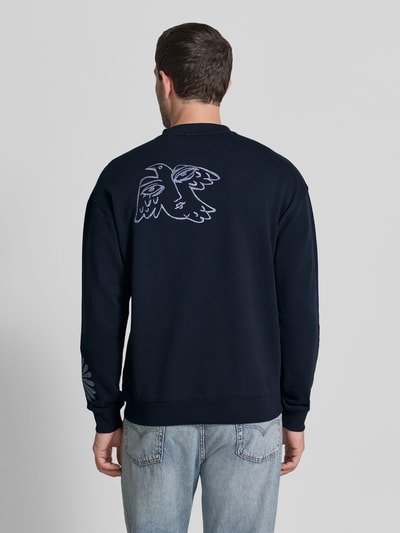 Scotch & Soda sweatshirt met stitchings model 'DELFTS BLAUW' Marineblauw - 5