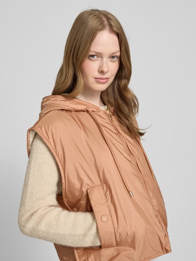 Weekend Max Mara Boxy Fit Weste mit seitlichen Knopfleisten Modell 'LEVANTE' Khaki 3