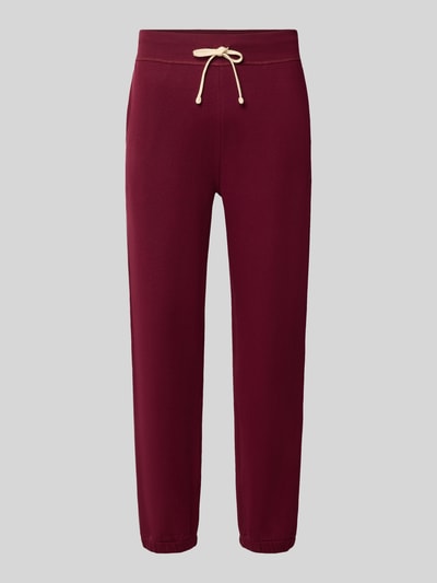 Produktfoto, Relaxed Fit Sweathose aus katoenmix van Polo Ralph Lauren in bordeauxrood met rechte pijpen en beige trekkoord, Heren