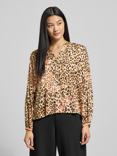 Emily Van den Bergh Blusenshirt mit V-Ausschnitt Offwhite Melange 4