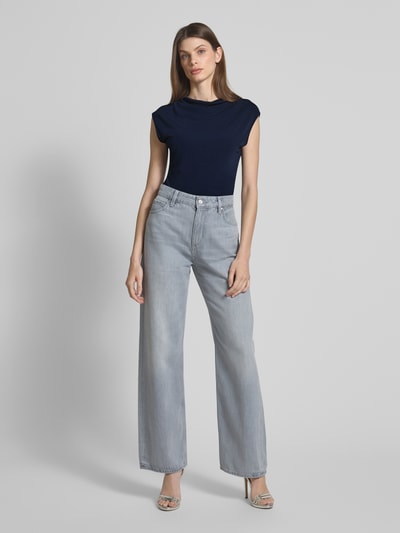 BOSS Slim Fit Top aus Viskose Modell 'ALEMMA' Marine 1